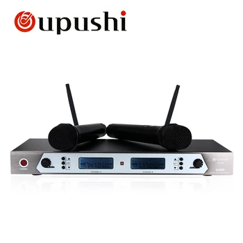 

Oupushi Condenser Microfone Dual Channel UHF Karaoke Wireless Microphone