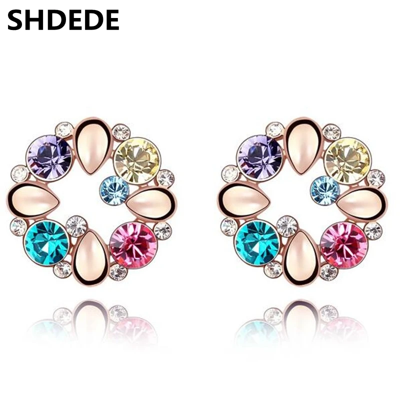 

SHDEDE Embellished With Crystal From Swarovski Elements Stud Earings Fashion Jewelry Women Birthday Gift Accessories -4437