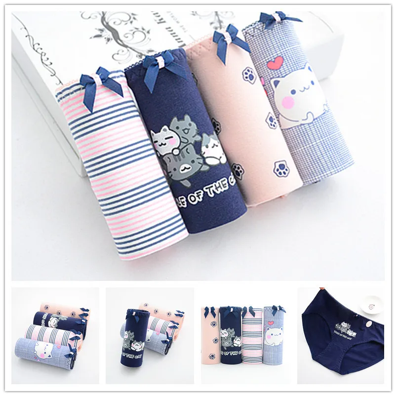 SP & CITY 1 шт. нижнее белье с милым мультяшным котом для девочек мягкие хлопковые
