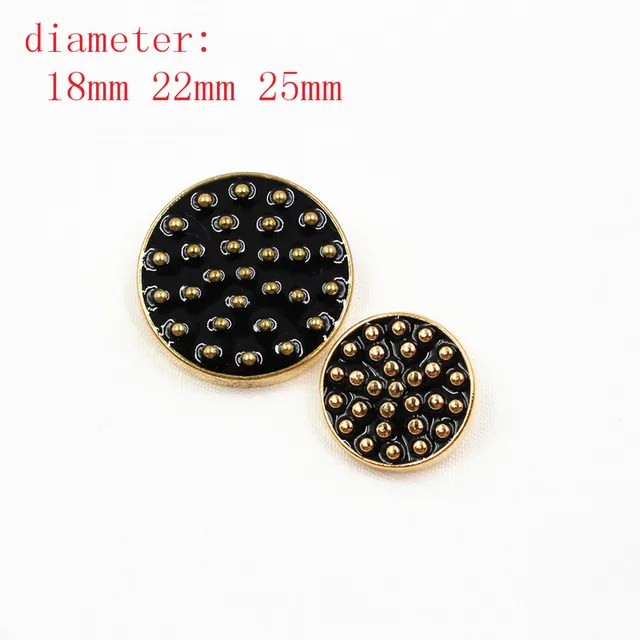 10pcs,15/18/22/25mm gold color metal buttons Classic fashion