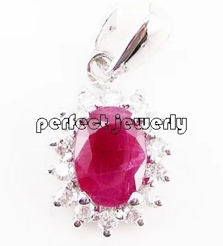 Рубиновое ожерелье натуральной Рубин 925 серебро 1 шт. Серебряная цепочка Ожерелье 1ct Gem