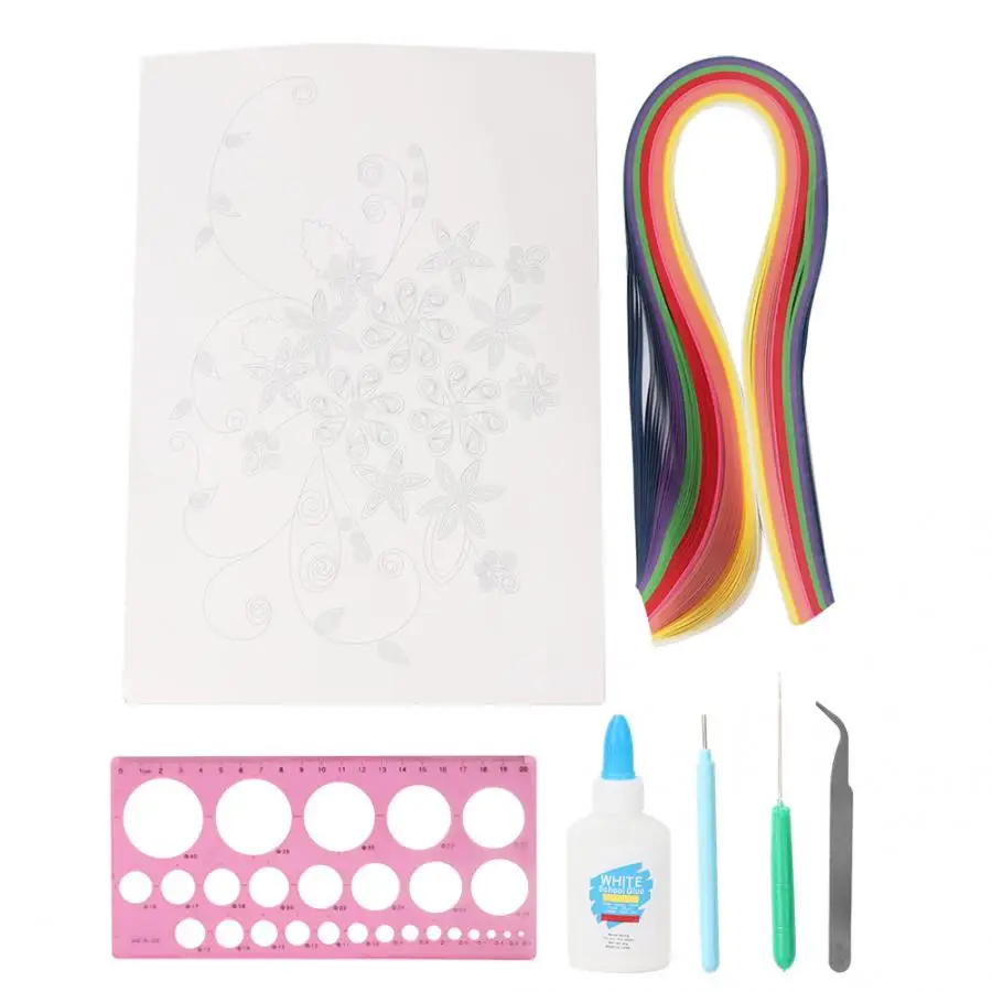 

Paper Quilling Set Ruler Tweezer Glue Awl DIY Paper Crafts Tool with board pen for wedding, party, holiday