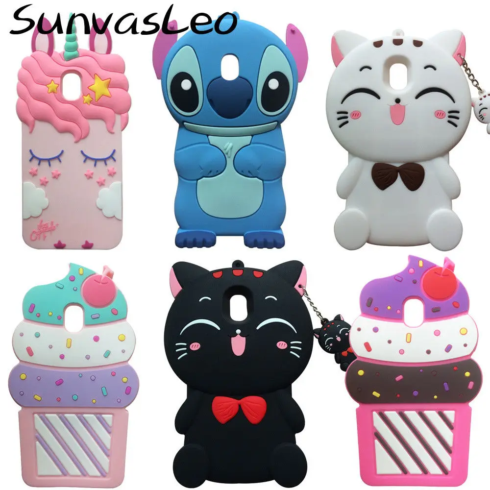 

For Samsung Galaxy J3 2018 / J3 Star / Amp Prime 3 3D Cute Cartoon Soft Silicone Case Phone Back Cover Skin Shell Animal Unicorn