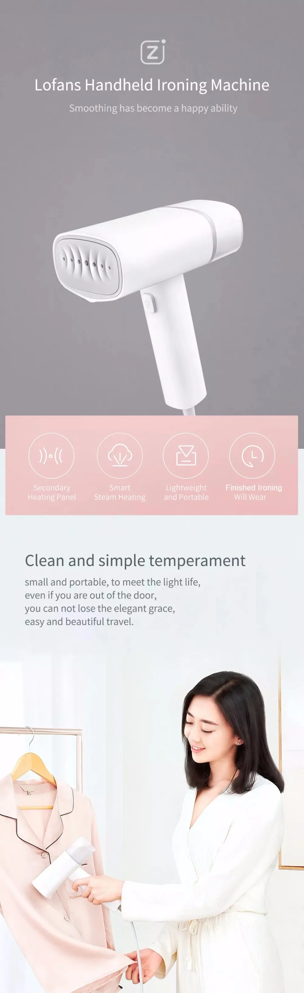 Xiaomi Портативный настраиваемый нагреваемый паровой ручной подвесной станок умный дом ручной подвесной станок