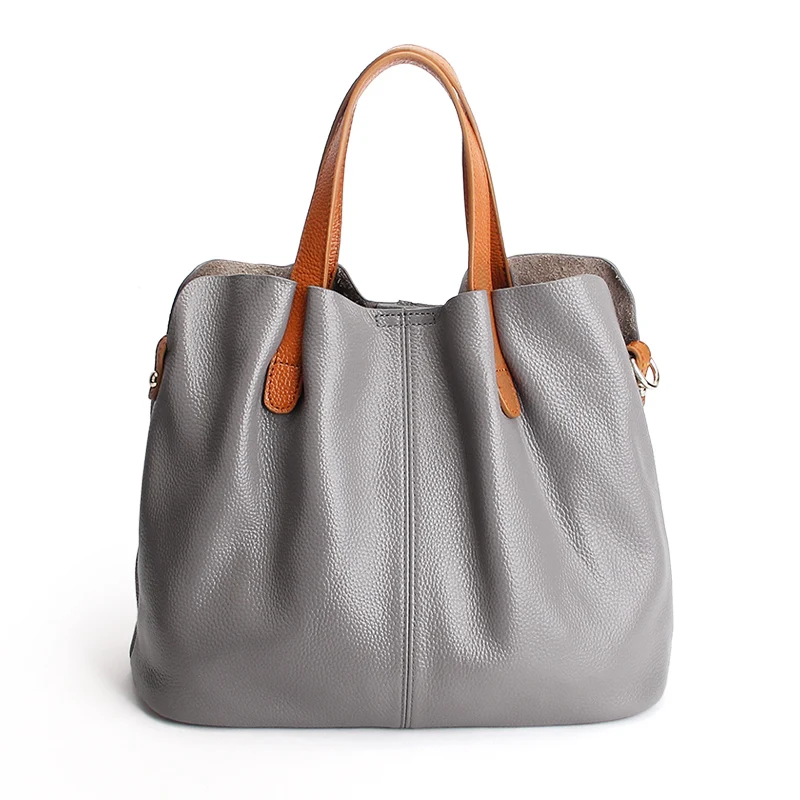 Cowhide Leather Simple Casual Handbags