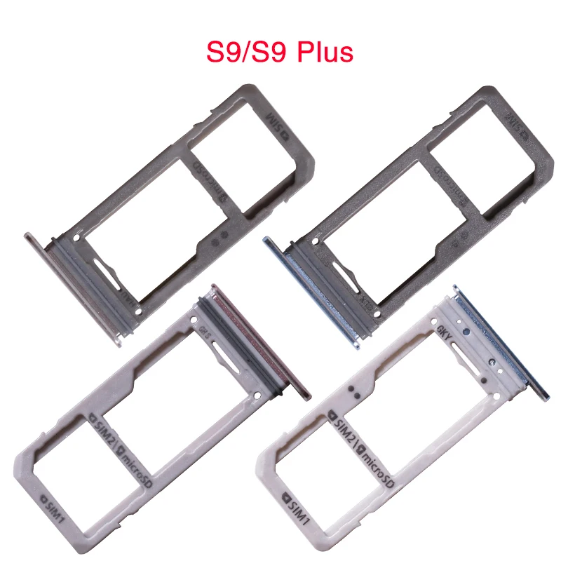

1pcs Single&Dual SIM Card Slot Tray For Samsung Galaxy S9 G960 S9 Plus G965 Micro SD Card Socket Holder Adapter