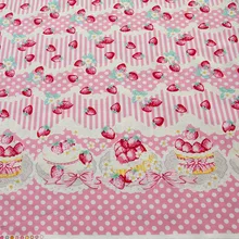 Полметра японская набивная хлопковая ткань Лоскутная Ткань Текстиль стеганая ткань для шитья клубника А