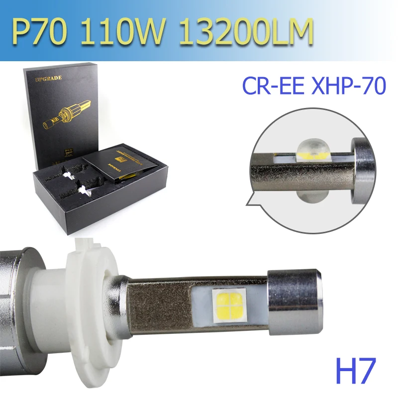 XHP 70 P70 светодиодные лампы для автомобильных фар H7 H8 H9 H11 H4 HB3 HB4 9005 9006 55 Вт 6600LM 5000K 6000K