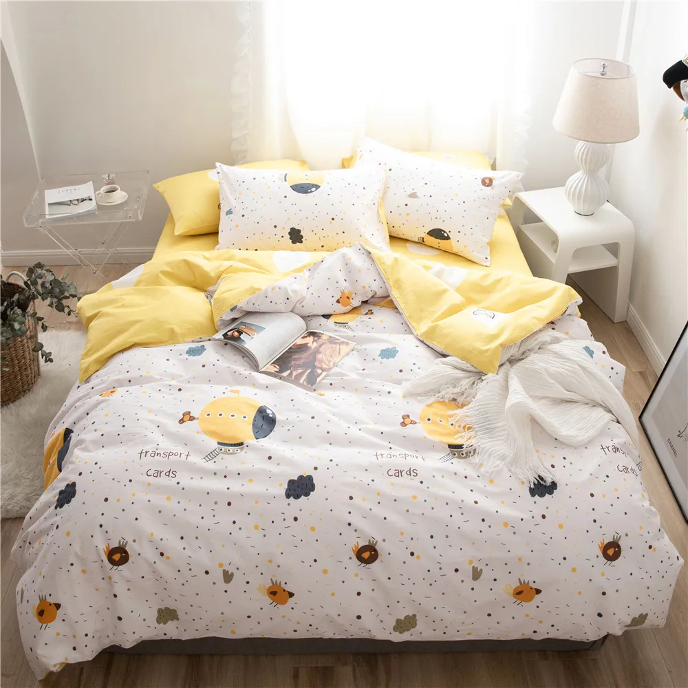 

YeeKin 100% Cotton Universe Outerspace Boys Cartoon Bedding Sets Twin Queen Size Universe Transport Cards Boys Collection Duvet