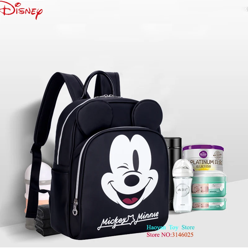 

Genuine Disney Mickey PU Baby Diaper Bag Backpack Fashion Mummy Maternity Bag for Mother Brand Mom Backpack Nappy Changing Bags