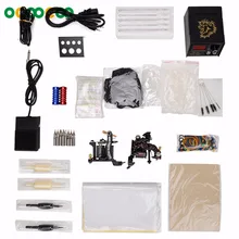 T02 профессиональный набор татуировки 2 x литья татуировки+ Питание+ педали+ иглы+ аксессуары сумки и т. д