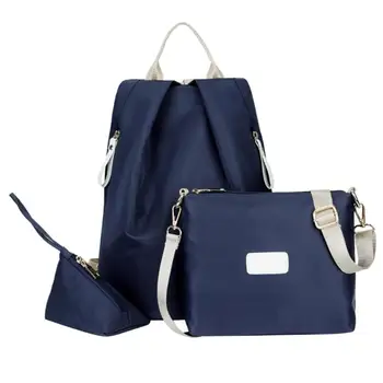 

3pcs/set Women Solid Backpack Shoulder Bag Purse Casual Girls Nylon Bags for Girls Fashion Female Rucksack mochila Mujer 2019