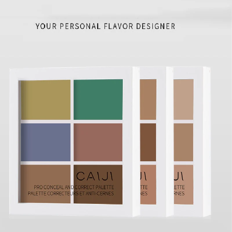 

6 Colors 3 Types Professional Concealer Palette Color Correcting Cream Long Lasting Corrector Makeup Contouring Foundation