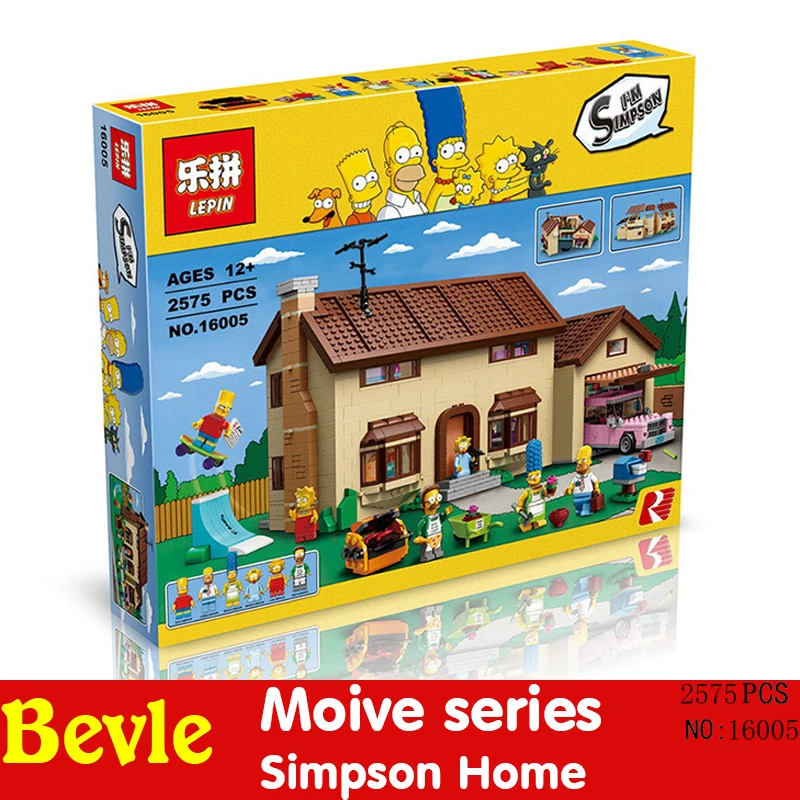 

LEPIN 16005 2232Pcs Movie Series Simps family Kwik-E-Mart Set Building Blocks Bricks s set Toys 71006 gift