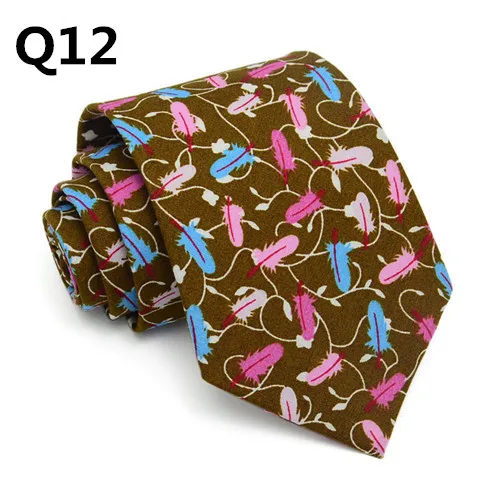 Высокое качество 145*8 см мужской галстук цветочный свадебный бизнес галстук мужской костюм аксессуары цветочный узор галстук хлопок FR18685 - Цвет: Q12