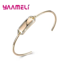 Изысканные отрегулируемые открывающиеся браслеты небольшой прозрачный кубический цирконий украшение простой стиль с кристаллами ювелирные изделия для женщин девочек