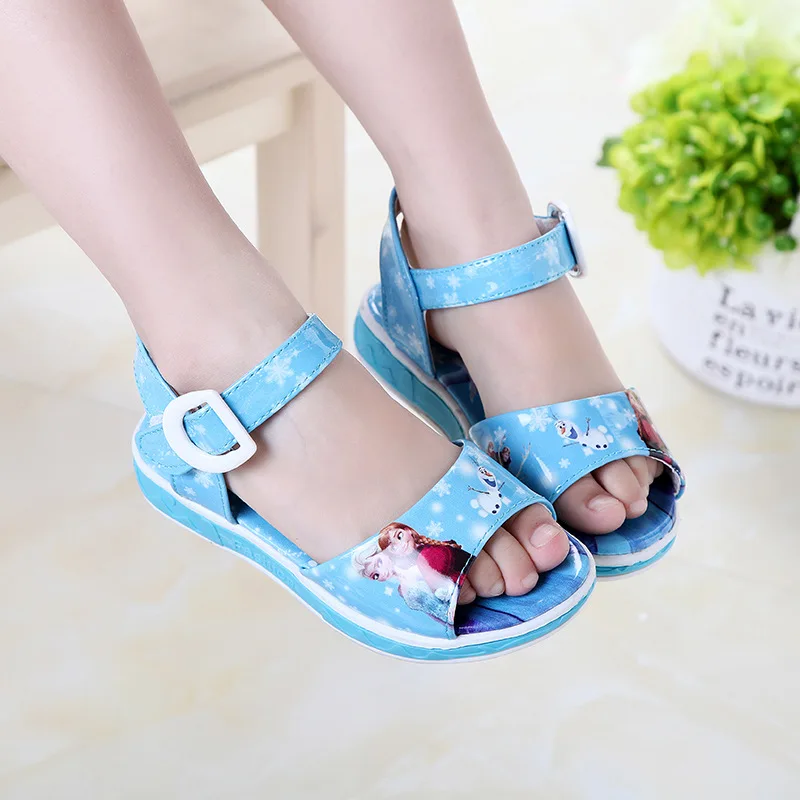 

New Fashion Sandals Princess Elsa Anna Shoes Cartoon Summer Toddler Girl Beach Shoes Ice Snow Queen Girl sandal