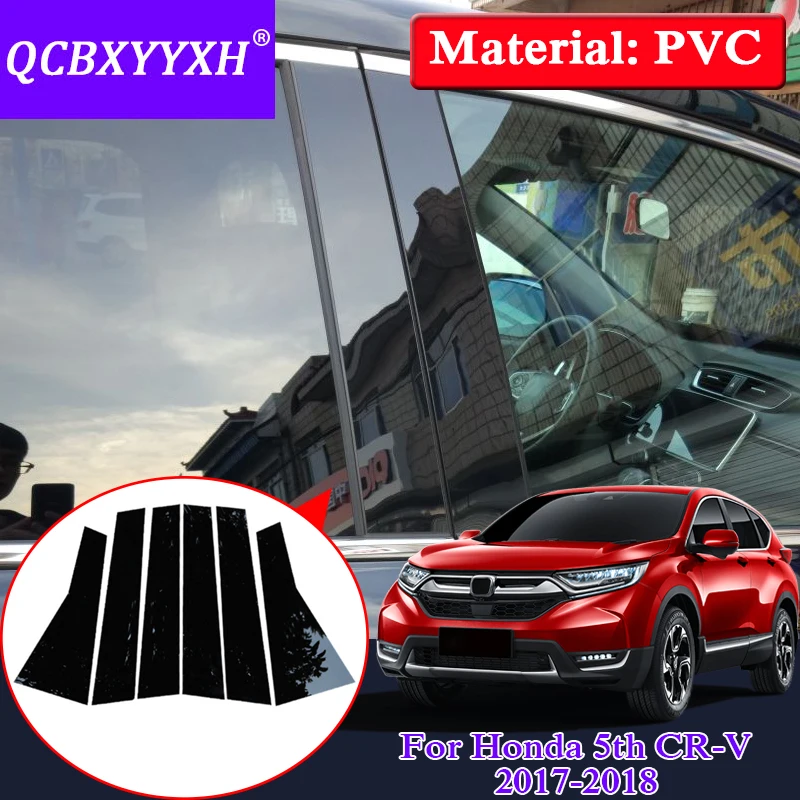 QCBXYYXH стайлинга автомобилей окно Накладка для Honda 5th CRV 2012- ПВХ Стекло окна гарнир столб Средний Стикеры украшения пленка