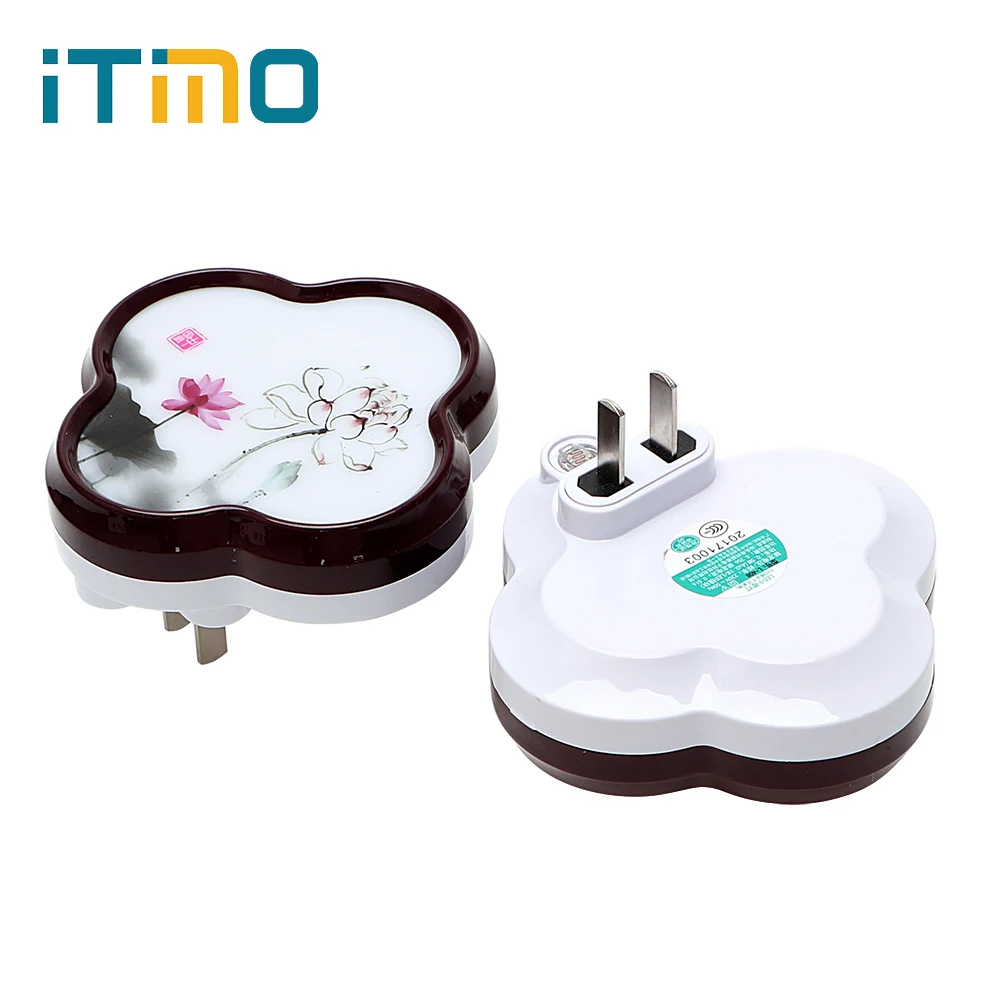 

iTimo LED Night Light Chinoiserie Light Control Sensor Vintage Night Lamp For Bedroom Corridor Kitchen Home Lighting US Plug