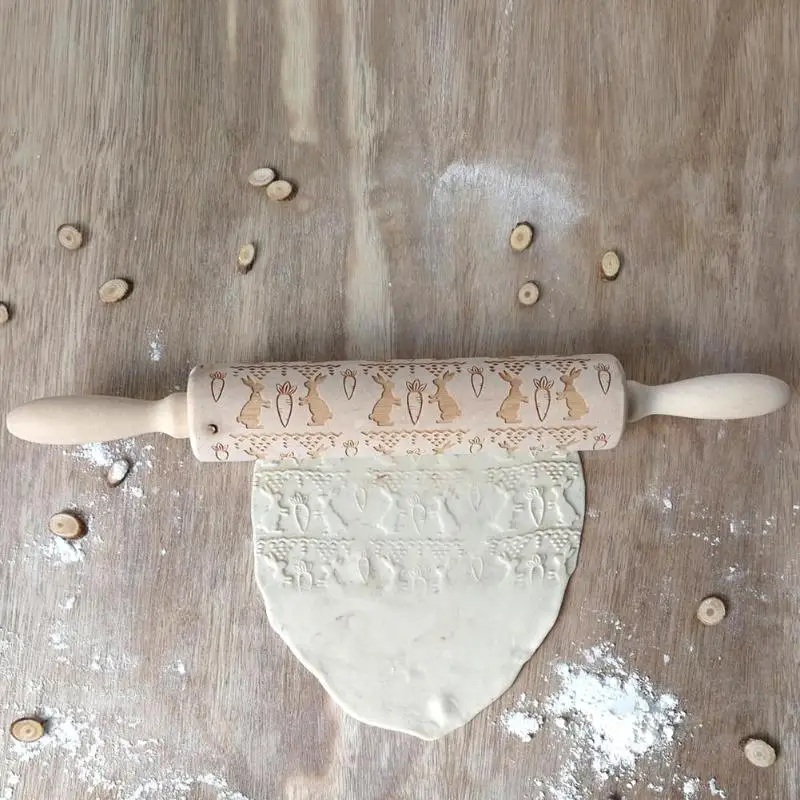 Тиснение дерева Скалка Для DIY выпечки печенья для макарон, для бисквитов цветок Выгравированный резной рельефный выпечки печенье ролик трафарет