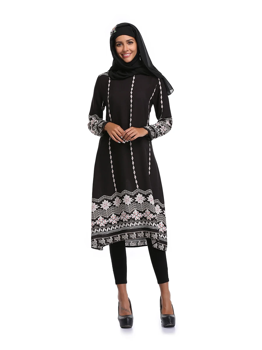 MZ Garment Malaysia long sleeve maxi dress for women shirt dresses Floral Print Vintage muslim