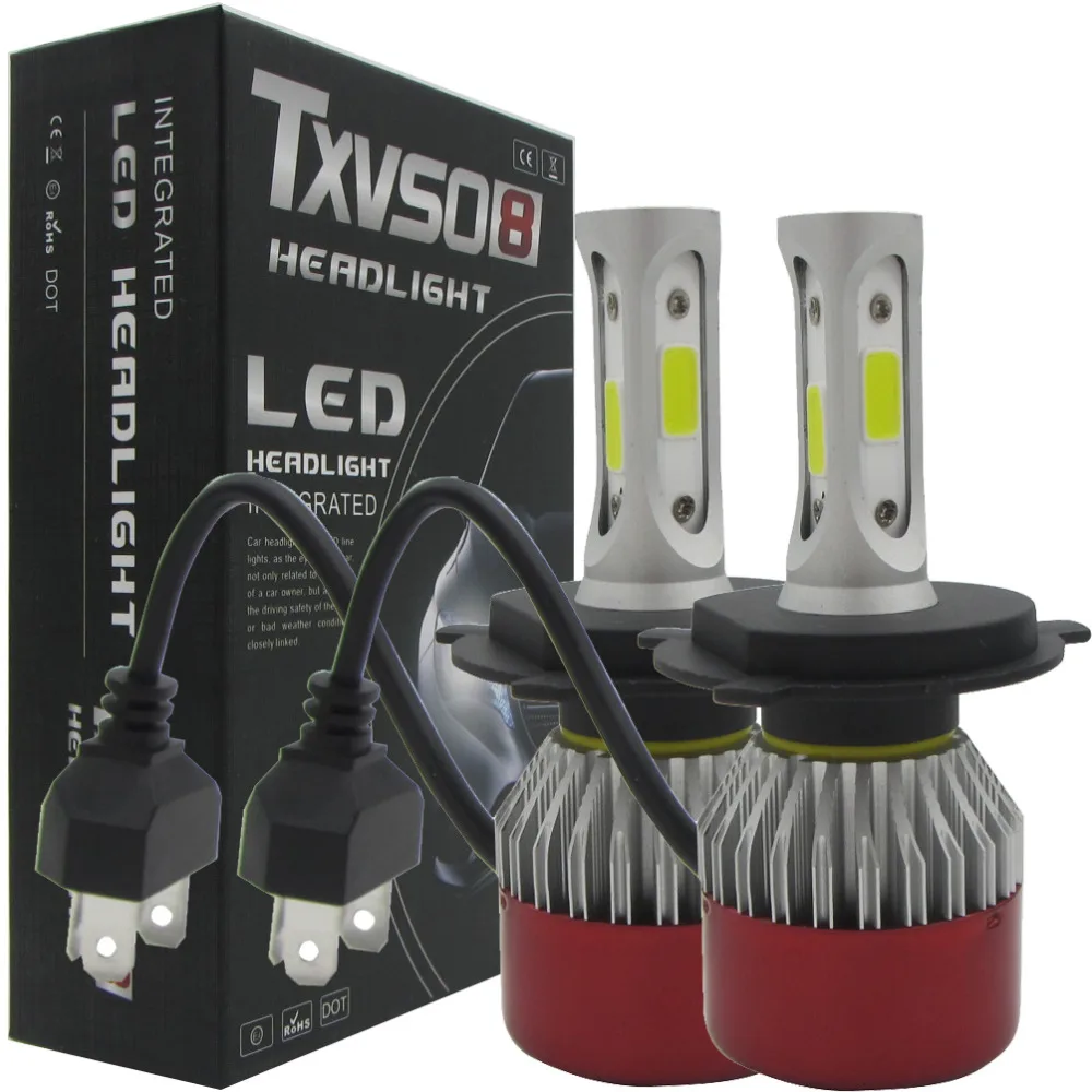 2x H4 Hi/Lo LED 252W 12V Car Headlight Xenon Double Beam Lamps Kit Globes Bulbs 360 Degree Car