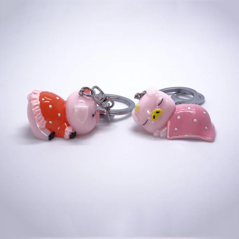 1 Pc Popular Cartoon Cute Lazy Pig Keychain Fun Animal Little Pig
