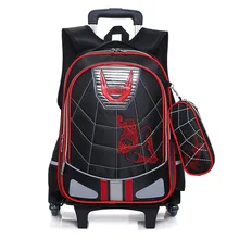 Wasserdichte Wheeles Taschen Schule Jungen 2017 Abnehmbare Trolley Rucksack Schule Kinder Große Kapazität Buch Taschen Reisegepäck-taschen