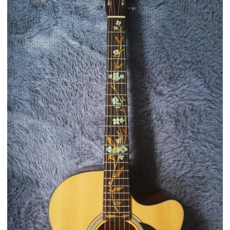 Гитара инкрустация Наклейка цветок и птица для электрической акустической гриф маркеры наклейка Guitarra