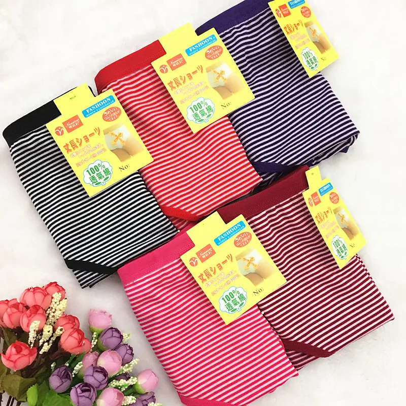 

New Wholesale ropa interior femenina 10Pcs/lot Cotton Striped Underwears Women Panties Plus Size 6XL lingerie women's briefs