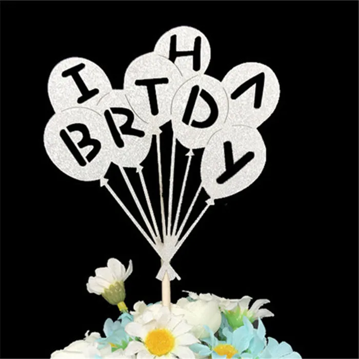 Топперы для торта украшения для дня рождения для взрослых топперы для кексов украшения для детской вечеринки вечерние сувениры красный Топпер для торта «С Днем Рождения» - Цвет: H13 Cake Topper