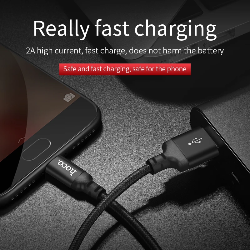 HOCO Micro USB кабель 1 м 5V2A быстрое зарядное устройство USB кабель для передачи данных для samsung Xiaomi huawei мобильный телефон Android кабели