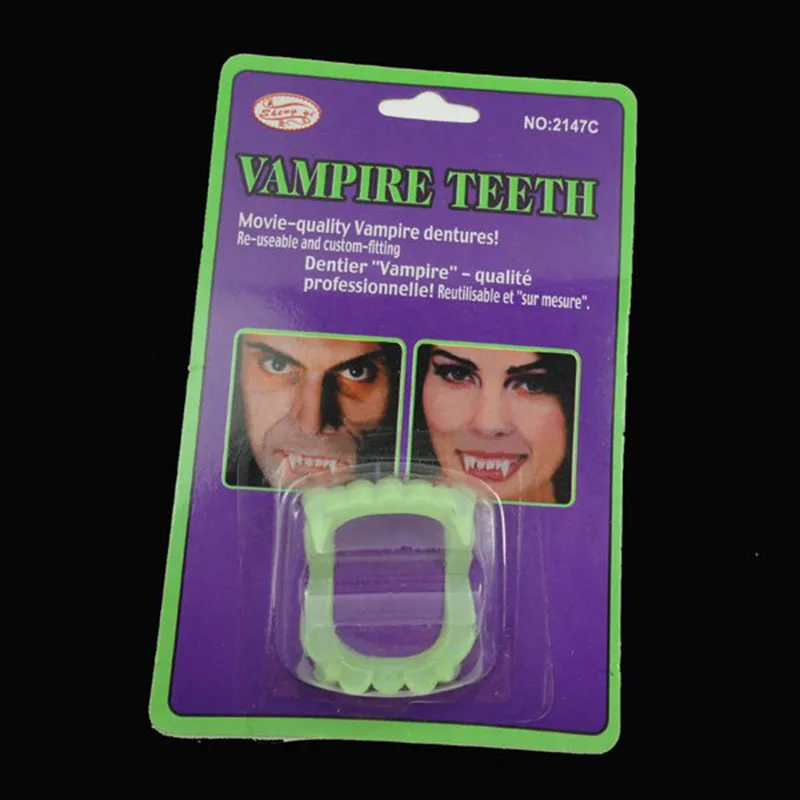 Buy Free shipping,Halloween toy,green vampire teeth