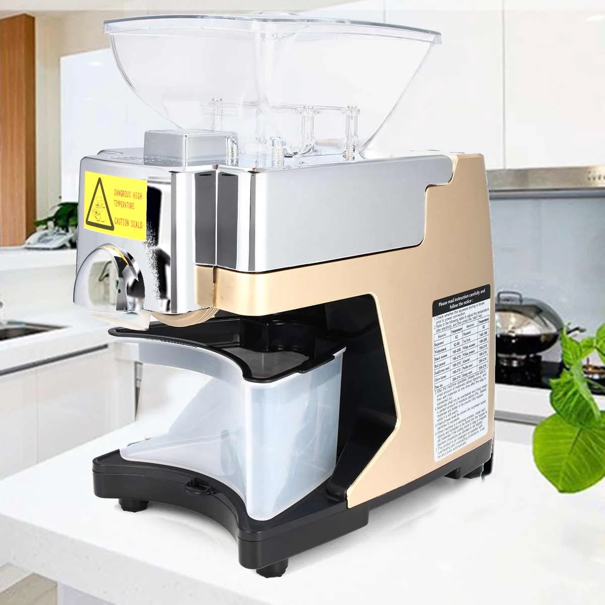 

Multifunction Automatic Seed Oil Press Machine 220V Peanut Oil Cold Pressing Presser Food Processor Switch Oil Extraction Home
