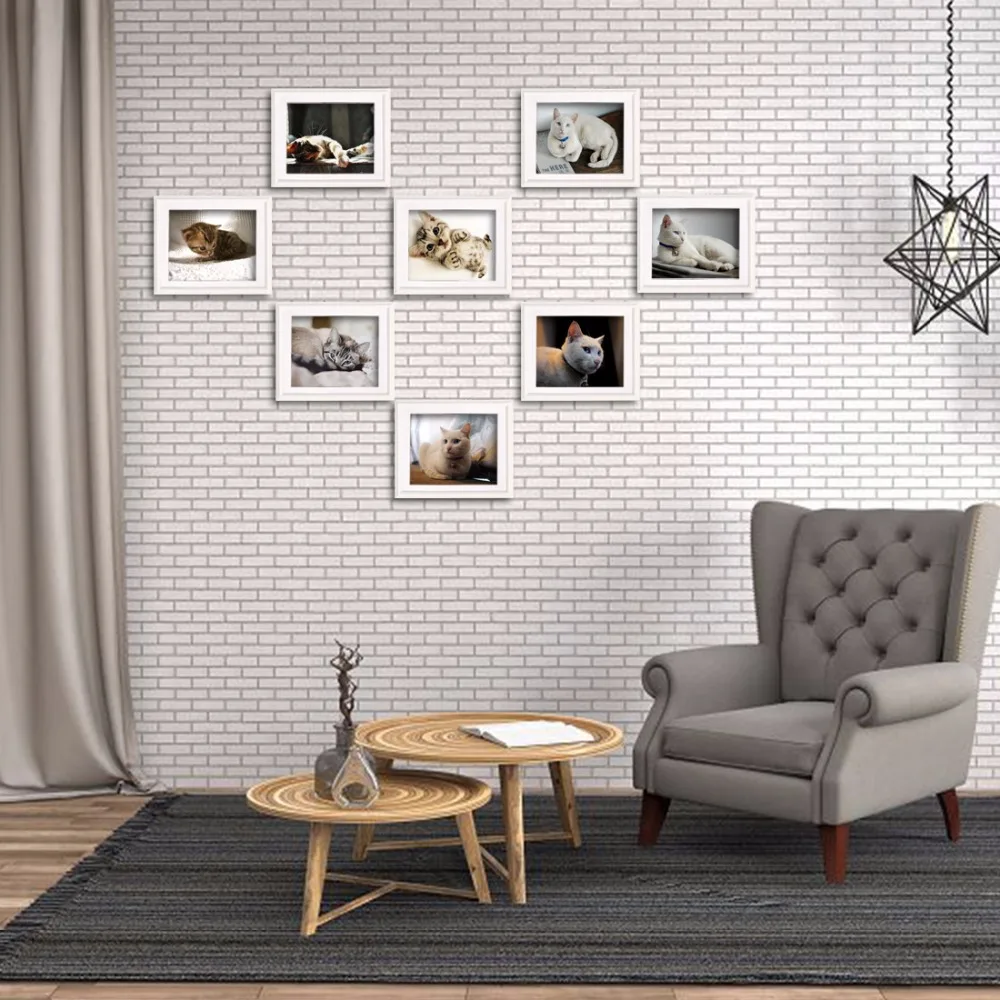 Giftgarden 8x10 الأبيض الأزياء الفن نمط جدار الصورة إطارات غرفة المعيشة ديكور إطار صورة مصنوع من الخشب مجموعة من 4