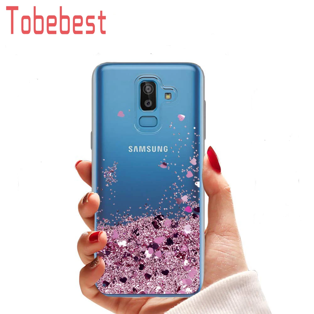 Блестящий чехол для Samsung Galaxy J8 2018 J810 J810F телефона мягкий из ТПУ с динамической