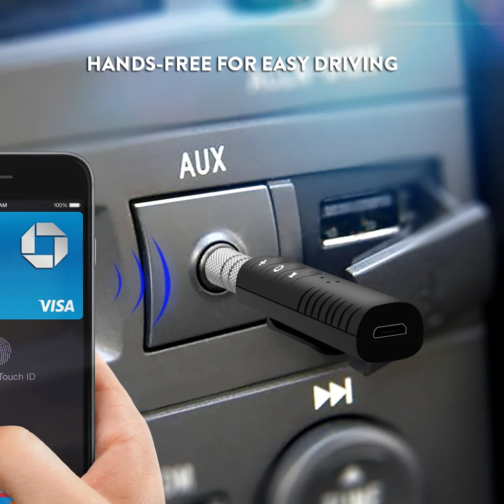 Автомобильный Bluetooth Handsfree Kit 3 5 мм разъем авто AUX для динамиков наушники стерео