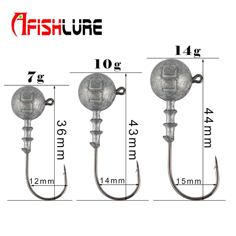 Afishlure FH25 высокое качество анти-пролить основной Цвет свинец крюк 5 упак. мягкие приманки крючок подходит для любителей рыбалки