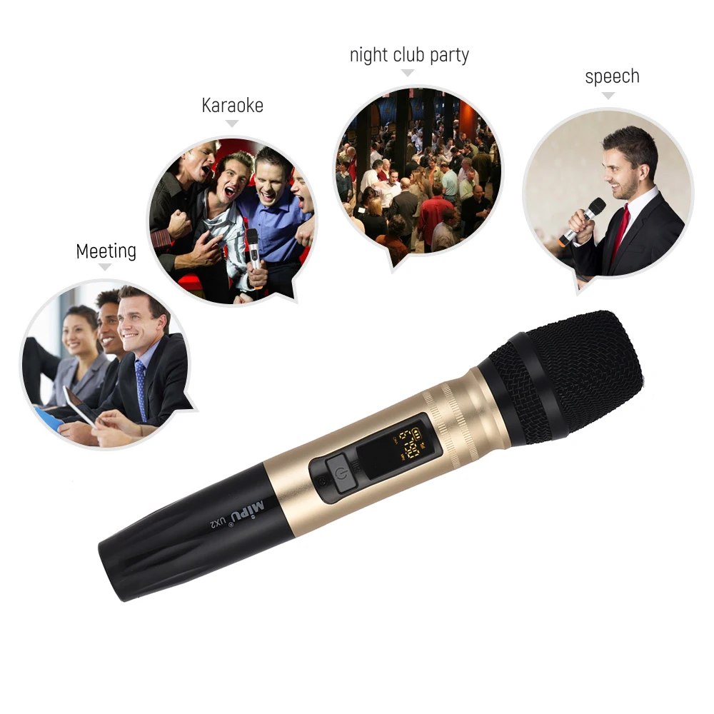 UX2 UHF беспроводной ручной микрофон система с портативным usb-приемником для караоке бизнес-встречи, выступления, Домашние развлечения