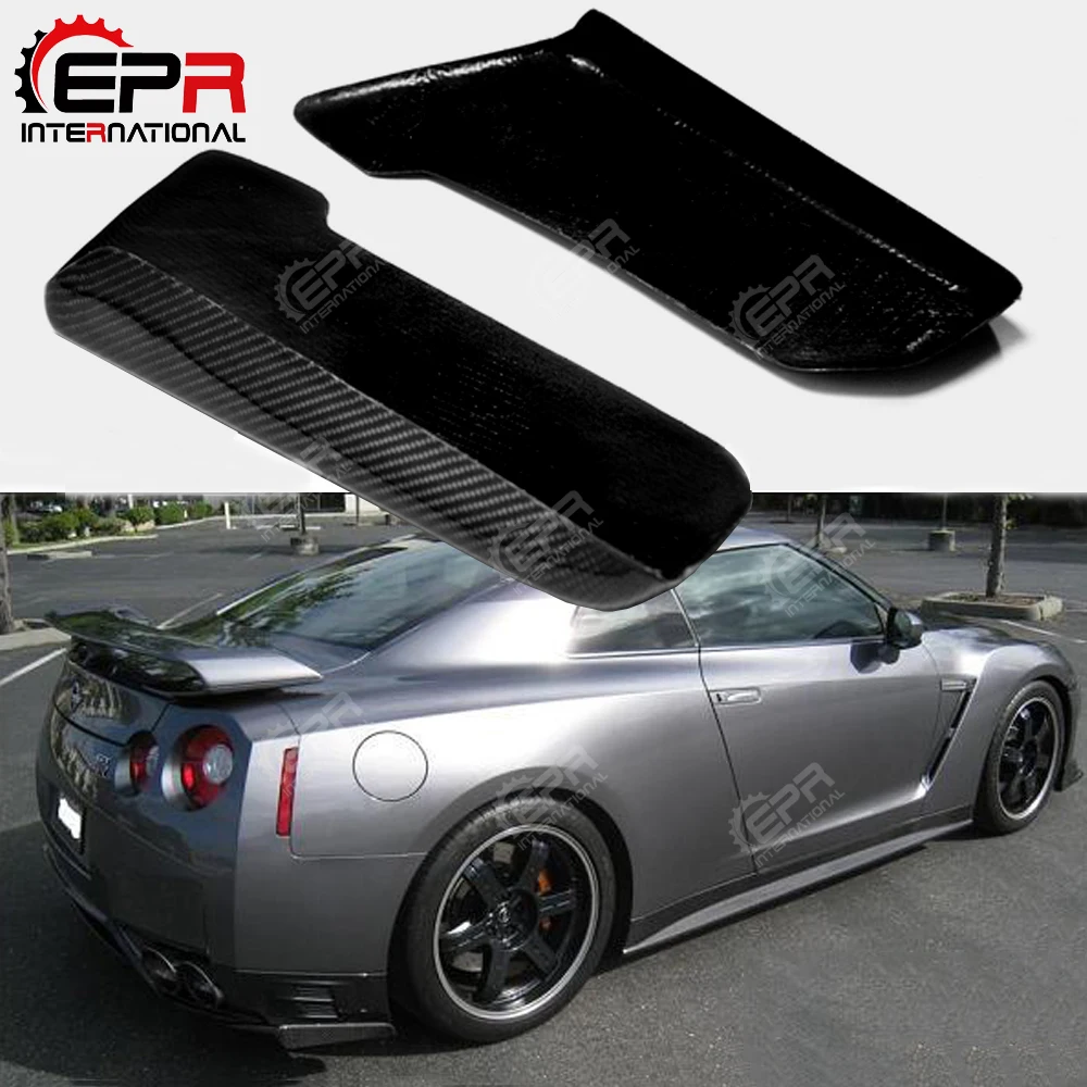 Car-styling J-Style Carbon Fiber Rear Bumper Extension Glossy Finish Bumper  Spat Tuning Splitter For Nissan R35 GTR 09-10 Coupe
