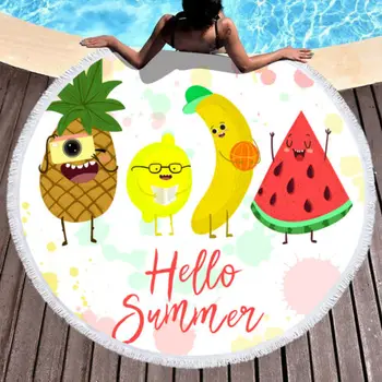 

Large Round Folding Wall Hanging Chiffon Beach Towel Throws Beach Bath Mat Blanket Decor Towels Camping Carpet New