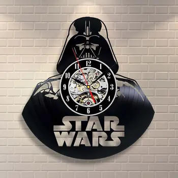 

2019 New Arrival Klok Star Wars Wall Clock Design Darth Vader Model Vintage Vinyl Record Clocks Watch Home Decor Silent 12 Inch