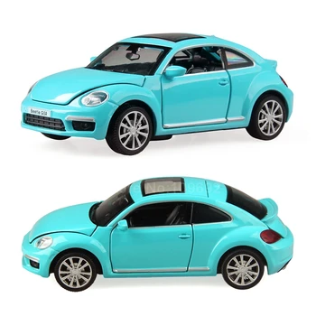 

JIAJIALE Alloy car model beetle mini car three doors can open 1:32 light pull back design furnishings children's toys and gifts