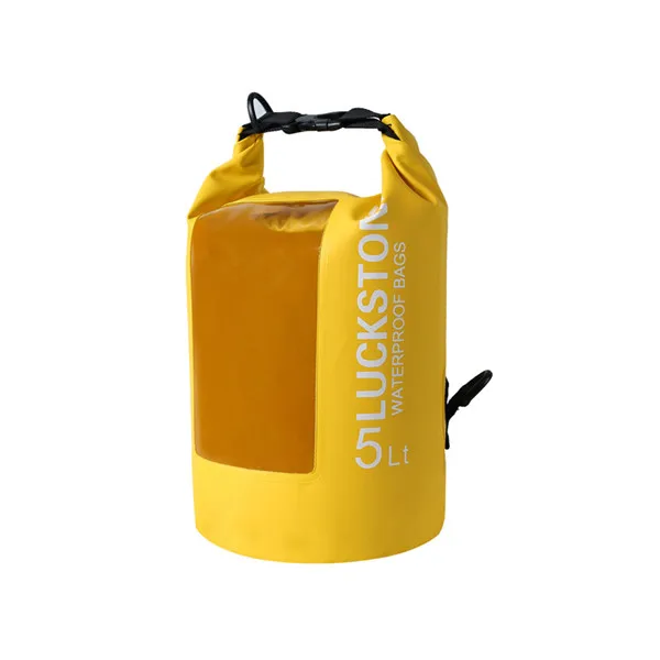 Luckstone Кемпинг Туризм непромокаемая сумка из ПВХ сумка для воды Водонепроницаемый рюкзак Рафтинг сумка водонепроницаемая сумка для мобильного телефона сухой пакет 5L - Цвет: yellow