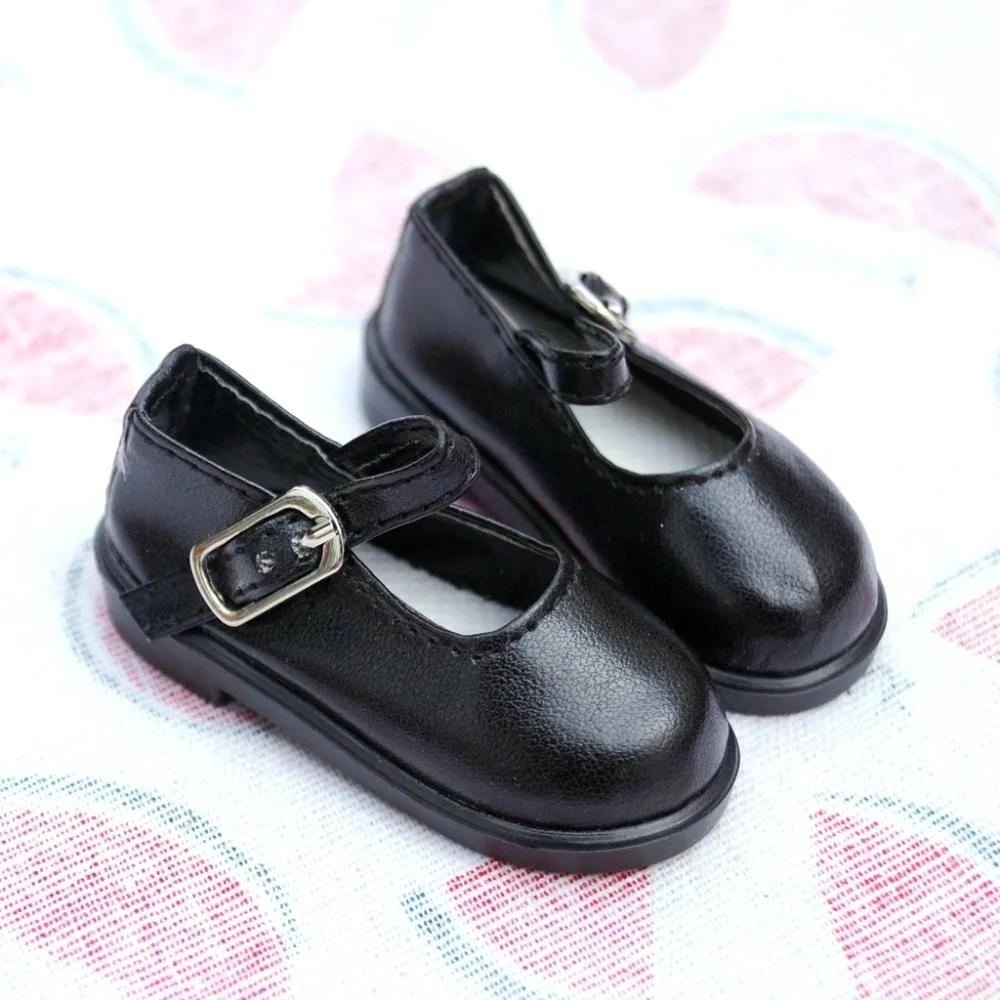 1//6 Black Flats Shoes Synthetic Leather Panada For 11/" BJD YOSD DK DD DZ DOLL