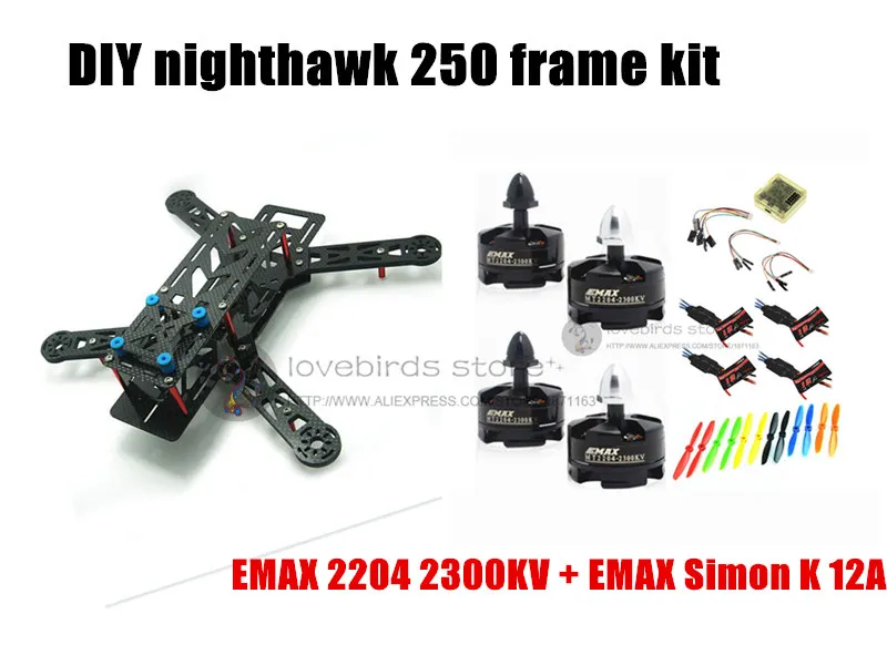 DIY mini drone FPV nighthawk 250 race quadcopter pure carbon frame kit + EMAX 2204 2300KV motor + EMAX 12A ESC + CC3D +6045 prop цена DIY mini drone FPV nighthawk 250 race quadcopter pure carbon frame kit + EMAX 2204 2300KV motor + EMAX 12A ESC + CC3D +6045 prop цены онлайн