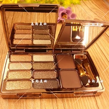 Perfect 8 colors Diamond Bright Colorful Makeup Eye Shadow Super Make Up Set Flash Glitter Eyeshadow Palette With Brush&Mirror