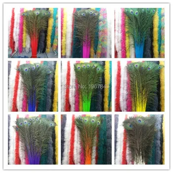 

wholesale 100 pieces of peacock feather length 80-90 cm DIY dress family wedding decoration 10 colors