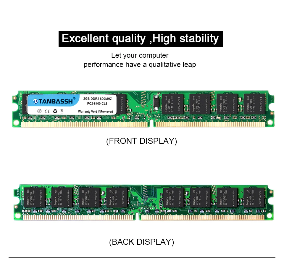 Ddr2 4 Гб(2 шт. X2GB) 2 Гб оперативной памяти 800 МГц PC2-6400U 240Pin 1,8 V CL6 Desktop Memory tanbassh