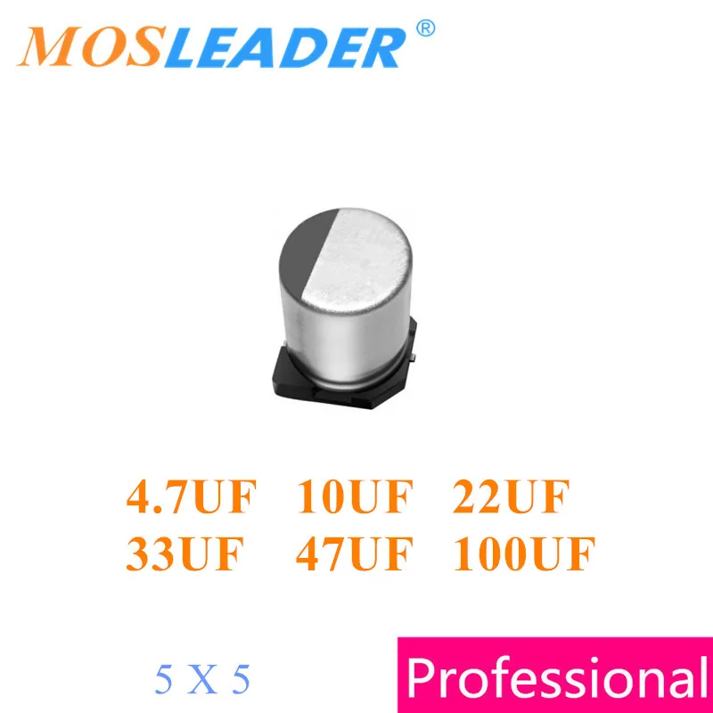 

Mosleader 1000PCS 5X5 4.7UF 50V 10UF 16V 50V 22UF 25V 35V 33UF 16V 47UF 16V 100UF 4V 10V 5*5 SMD Aluminum electrolytic capacitor